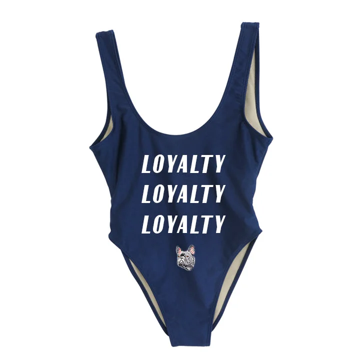 LOYALTY LOYALTY LOYALTY [SWIMSUIT W/ FRENCH BULLDOG PATCH]