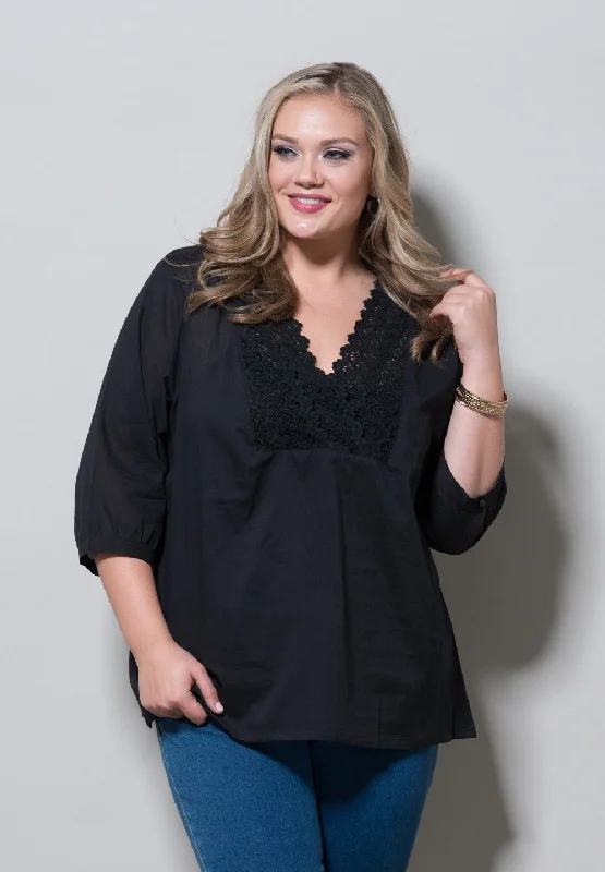 Striped Women Long Sleeve Top in a Timeless PatternRosemary Crochet Top