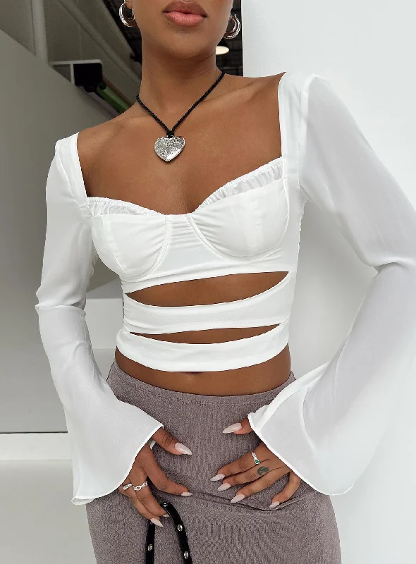 Mock Neck Women Long Sleeve Top for a Modern AestheticKitchener Long Sleeve Top Ivory