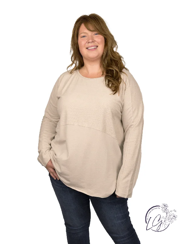 Metallic Accent Women Long Sleeve Top for a Glamorous LookCurvy Lightweight Serenity Top