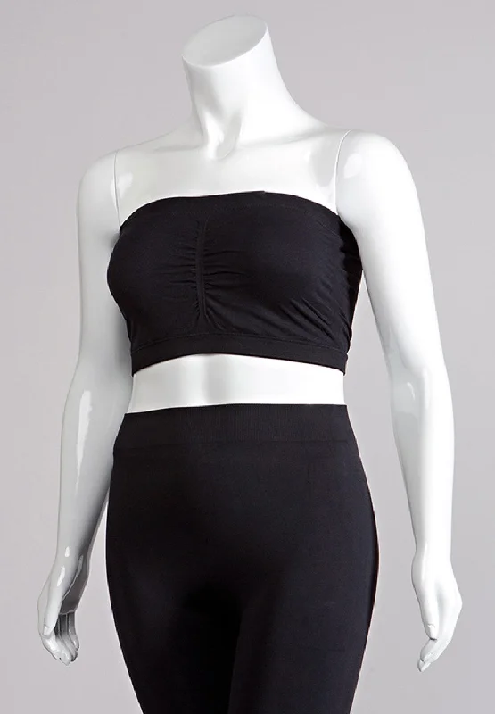 Ribbed Women Long Sleeve Top with a Textured AppealPerfectly Padded Tube Top