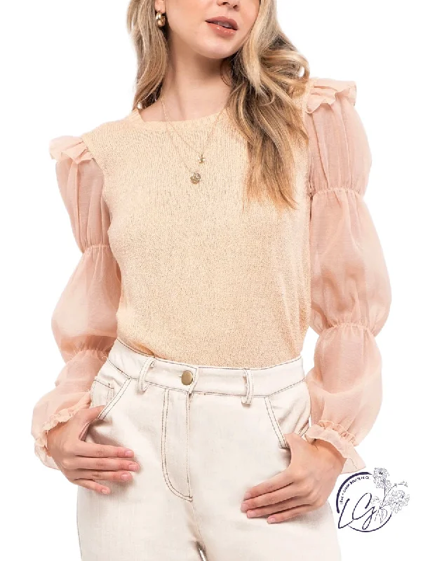 Wrap - Style Women Long Sleeve Top for a Versatile FitBold Moves Puff Long Sleeve