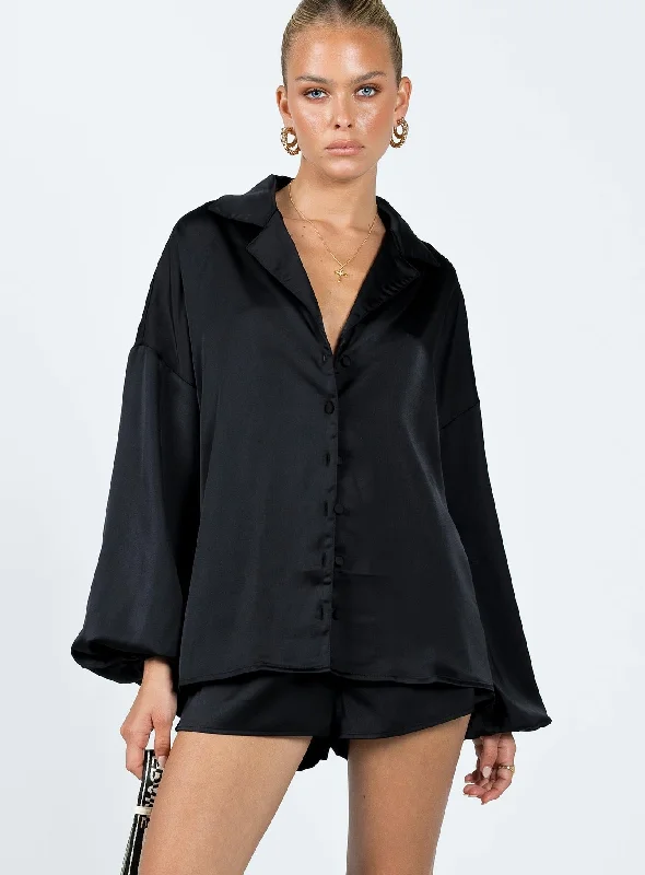 Plus Size Women Long Sleeve Top for a Flattering and Comfortable FitMahla Set Black