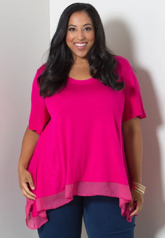Plus Size Women Long Sleeve Top for a Flattering and Comfortable FitNancy Top (Brights)