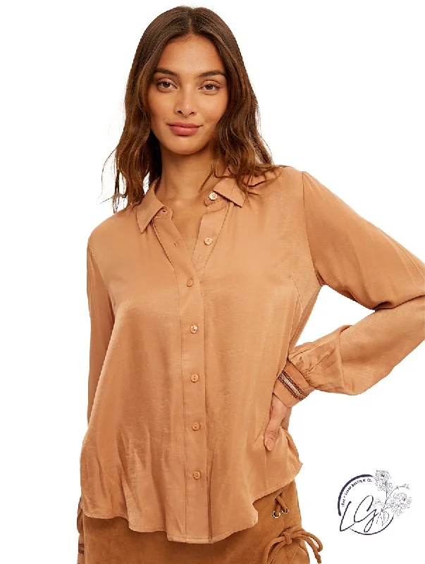 Printed Graphic Women Long Sleeve Top with a Bold StatementGirls Like Us Embellished Button Up
