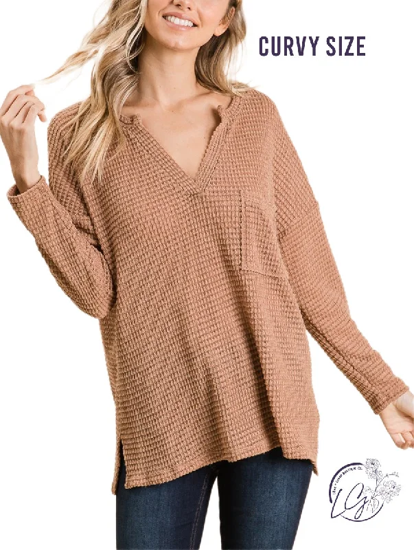 Puffer - Sleeve Women Long Sleeve Top for a Fashion - Forward LookCurvy Comfort Crunch Shirt