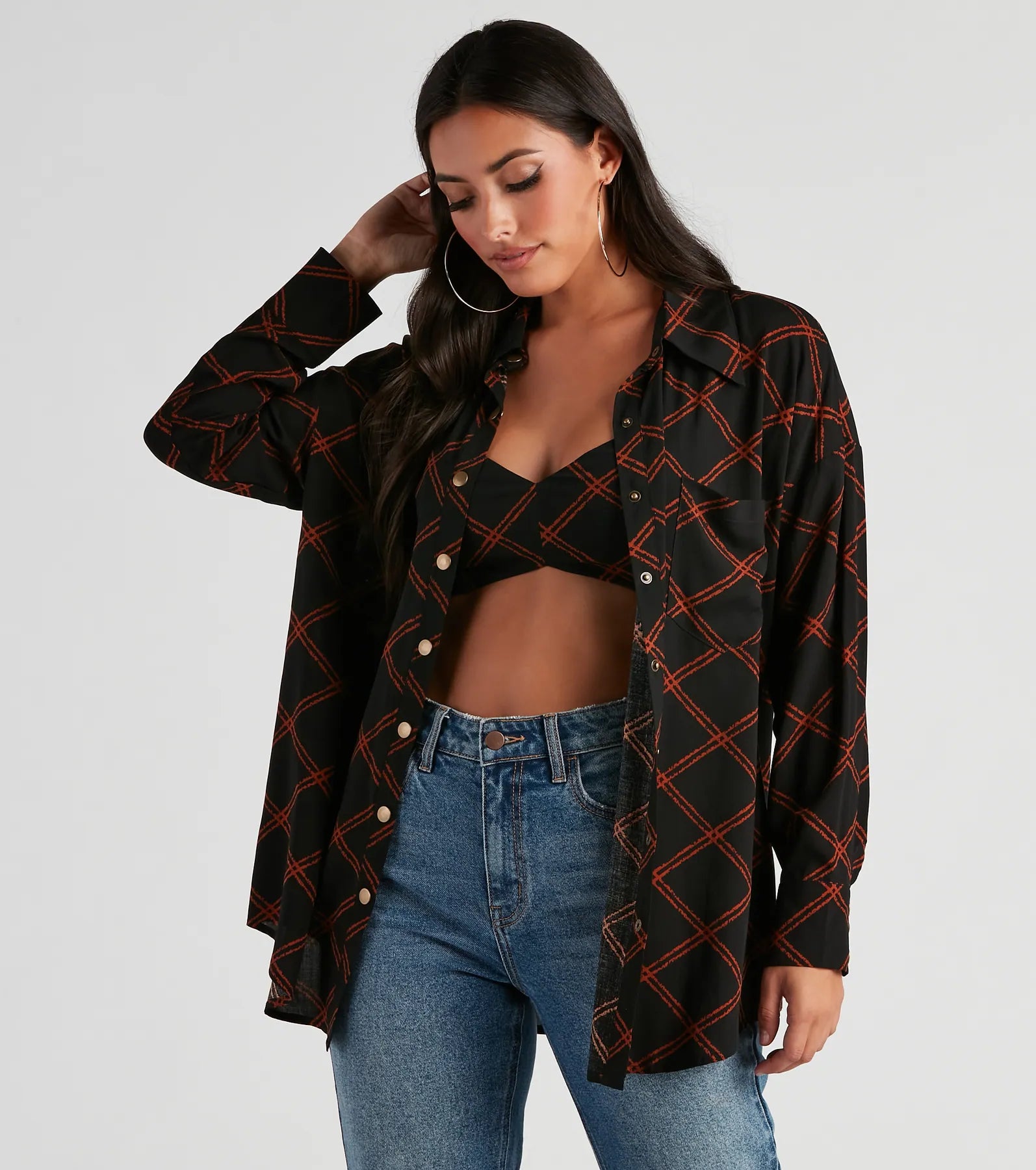 Button - Down Women Long Sleeve Top for a Classic StyleAll The Trendy Vibes Button-Up Top