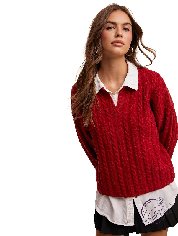 Puffer - Sleeve Women Long Sleeve Top for a Fashion - Forward LookCrisp Air Knit Sweater