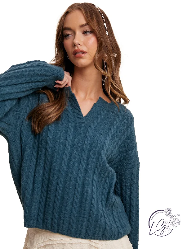 Ribbed Women Long Sleeve Top with a Textured AppealAll Or Nothing Knit Sweater