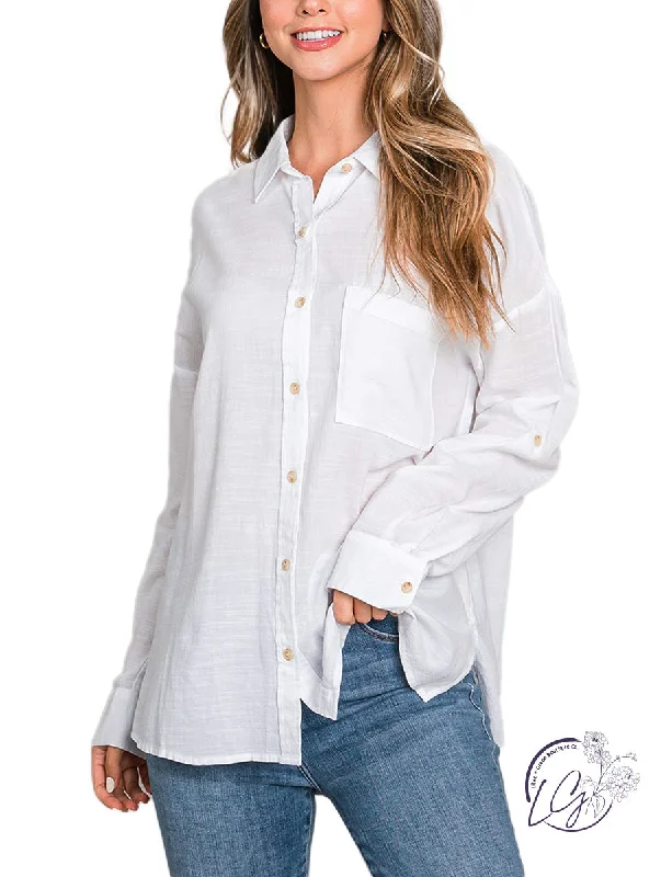 Striped Women Long Sleeve Top in a Timeless PatternDon't Stop Me Oversized Button Down