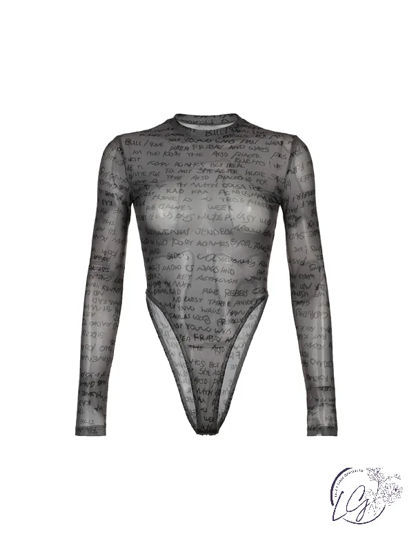 Printed Graphic Women Long Sleeve Top with a Bold StatementTrendsetter Mode Long Sleeve Bodysuit