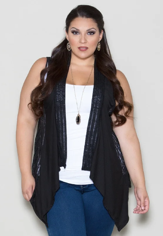 Ribbed Women Long Sleeve Top with a Textured AppealReese Knit Vest