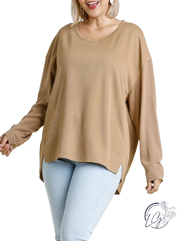 Cable - Knit Women Long Sleeve Top with a Cozy TextureCurvy Between Us Long Sleeve Top