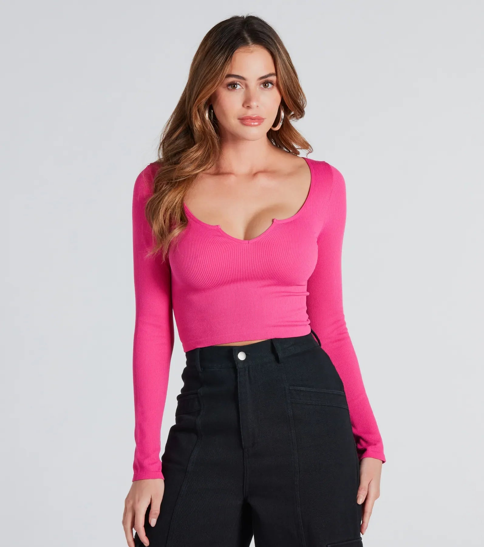 Puffer - Sleeve Women Long Sleeve Top for a Fashion - Forward LookFlawless Energy Long Sleeve Crop Top