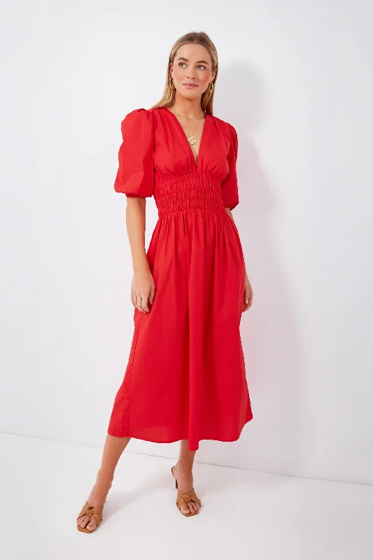 Midi dresses with wrap - around skirts for a customizable fit Cherry Tomato Agnata Midi Dress