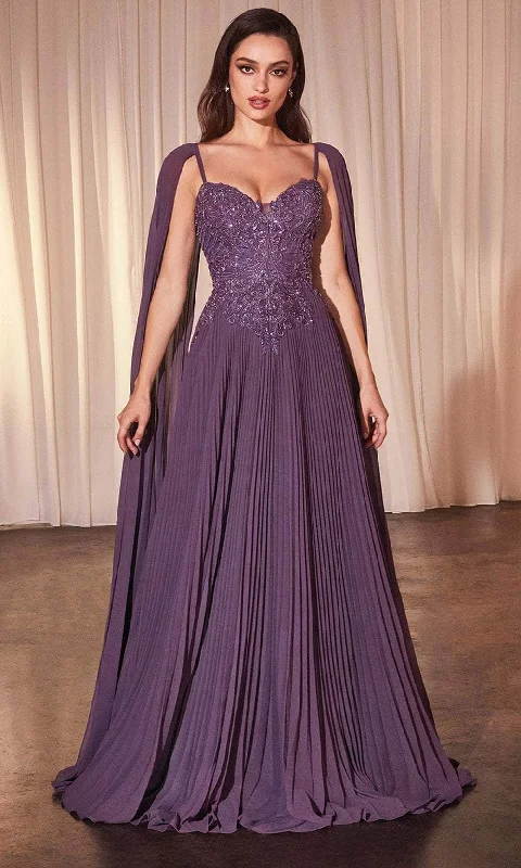 Square - neck wedding dresses with a demure look​ Plaid wedding guest dresses in muted colors for a fall wedding Ladivine CJ937 - Sweetheart Accordion Pleated Prom Dress