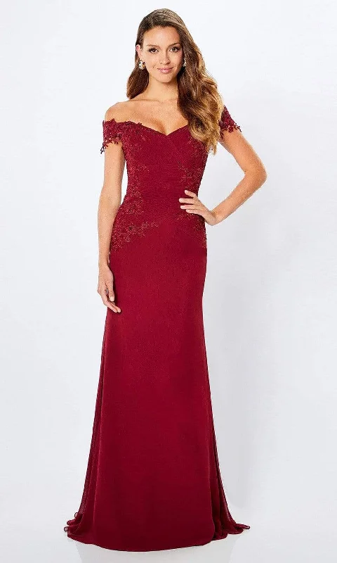 Short - length wedding dresses with a flirty skirt​ Sleeveless wedding guest dresses with ruffled hems Montage by Mon Cheri - 221964 Empire Sheath Mother of the Groom Dress