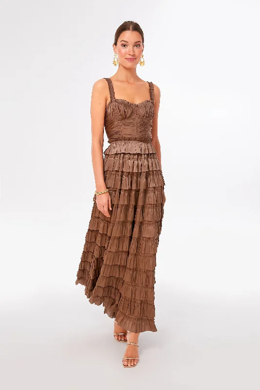 Velvet midi dresses in jewel tones for a glamorous winter event Mica Camille Gown