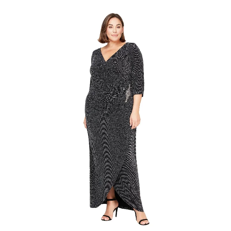 Short - length wedding dresses with a flirty skirt​ Sleeveless wedding guest dresses with ruffled hems Alex Evenings AE8427560 Long Plus Size Formal Dress
