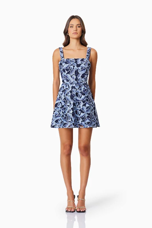 Mini dresses with puff sleeves for a vintage look Mila Party Mini Dress In Blue