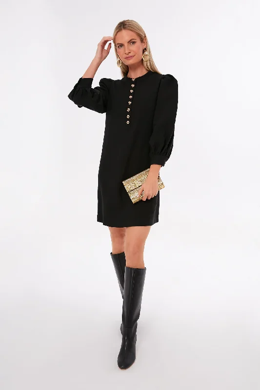 Midi dresses with ruched sleeves for a more fitted and stylish arm look Black Samantha Dress