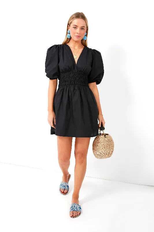 Midi dresses with sheer panels for a touch of allure Black Valledoria Mini Dress