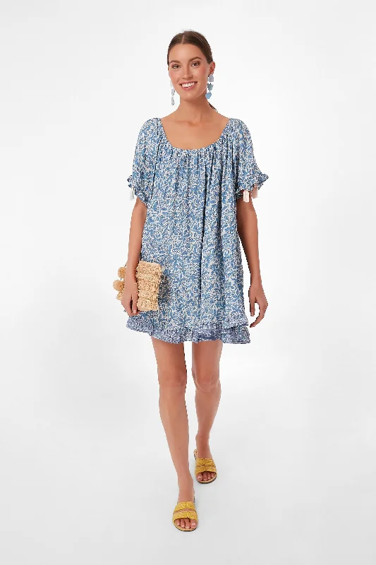 Midi dresses with ruffled sleeves for a more feminine and voluminous look Gloriosa Cornflower Marina Dress