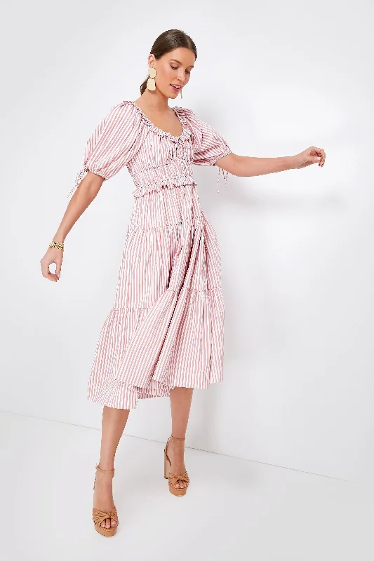 Midi dresses with halter necks for a stylish and comfortable option Pink Striped Brielle Midi Dress