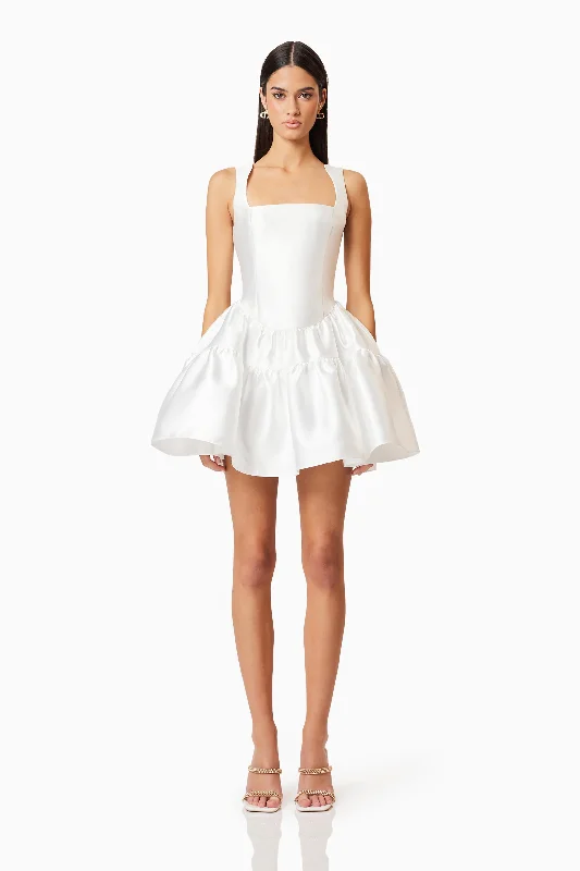 Mini dresses with empire waists for a flattering fit Oleander Fit And Flare Dress In White