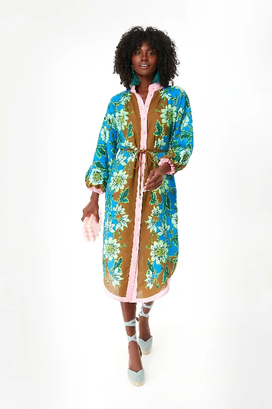 Midi dresses with bow accents for a sweet and charming look Cobalt Winnie Shirt Dress