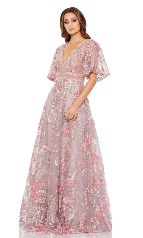 Tulle - over - satin wedding dresses for a soft look Wedding guest dresses with mesh panels and empire waists Mac Duggal - 20262 Plunging Neck Flutter Embellished Gown Tulle - over - satin wedding dresses for a soft look Wedding guest dresses with mesh panels and empire waists Mac Duggal - 20262 Plunging Neck Flutter Embellished Gown