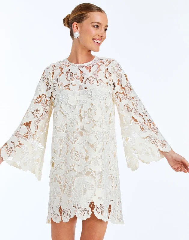 Maternity dress for a baby's first visit to the flower garden Mira Lace Mini Dress