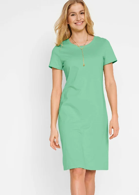 Mini dresses with asymmetric hems for a fashion - forward look Mini Jersey Dress 2 Pack - Green & Black