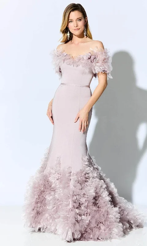 Sequined wedding dresses for a glamorous look​ Wedding guest dresses with button - down fronts and A - line silhouettes Ivonne D ID909 - Tulle Appliqued Formal Gown