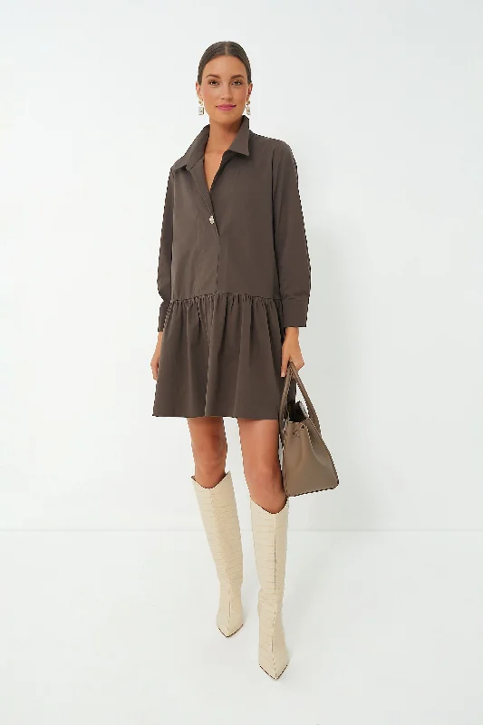 Midi dresses with denim fabric for a casual yet stylish day out Cocoa Brown Cleia Dress