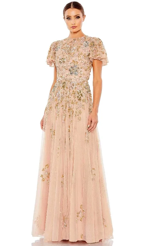Plus - size wedding dresses with a flattering fit​ Wedding guest dresses with keyhole backs and flowing fabrics Mac Duggal 5717 - Jewel Neck Sequin Lace Prom Gown