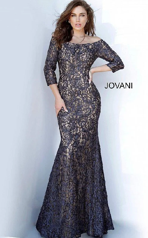 Maternity dress for work in a professional style Jovani 2900 Long Formal Lace Dress