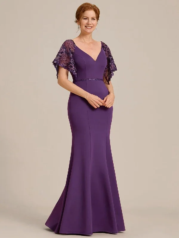 High - low hem wedding dresses for a trendy twist Lace - trimmed wedding guest dresses in blush pink ever SLOANE|Sexy V Neck Maxi Bodycon Mother of the Bride Dress High - low hem wedding dresses for a trendy twist Lace - trimmed wedding guest dresses in blush pink ever SLOANE|Sexy V Neck Maxi Bodycon Mother of the Bride Dress