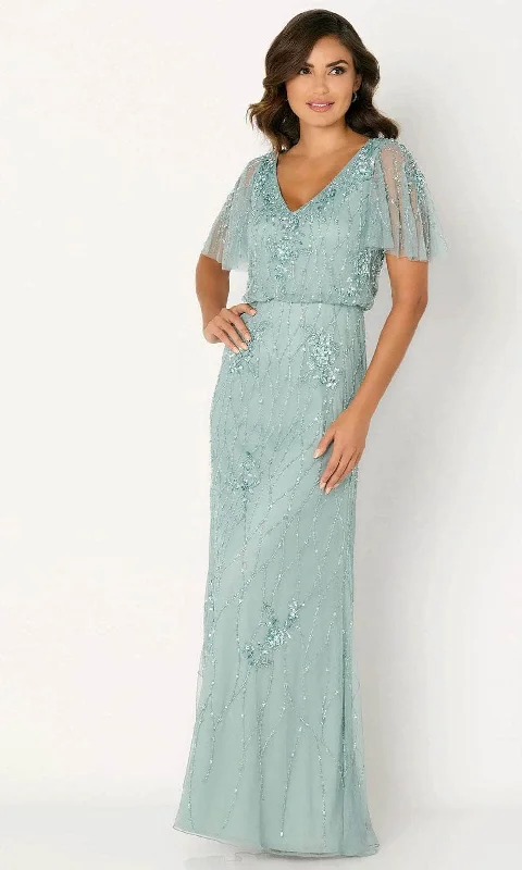 Wedding dresses with a dropped waist for a retro style Animal - print wedding guest dresses in subtle colors for a bold statement Cameron Blake CB780 - Flutter Sleeve Embroidered Evening Dress Wedding dresses with a dropped waist for a retro style Animal - print wedding guest dresses in subtle colors for a bold statement Cameron Blake CB780 - Flutter Sleeve Embroidered Evening Dress