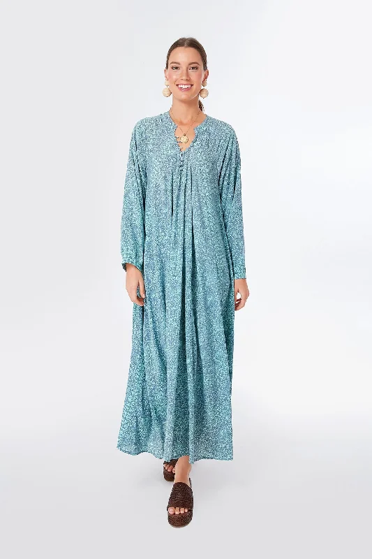 Midi dresses with asymmetric hems for a fashion - forward and dynamic appearance Shangri-La Periwinkle Fiore Maxi Dress