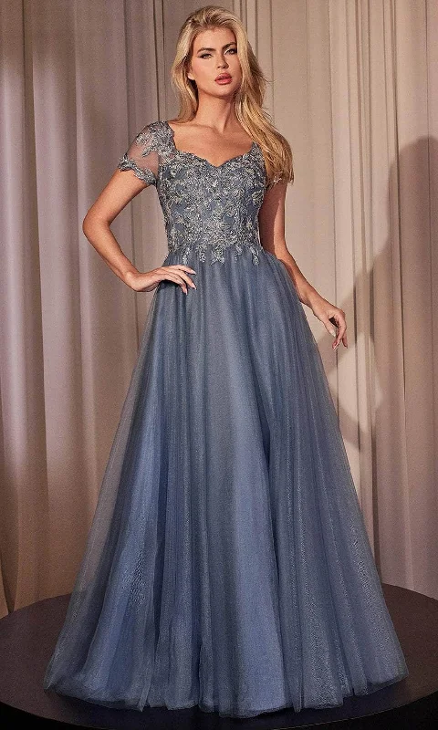 Wedding dresses with a ruched bodice for a textured look Wedding guest dresses with cold - shoulder ruffled sleeves and knee - length hems Ladivine CM360 - Embroidered Short Sleeve Prom Dress