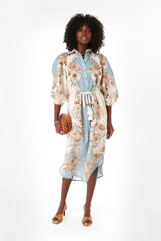 Midi dresses with mesh inserts for a trendy and breathable option Sky Blythe Shirt Dress