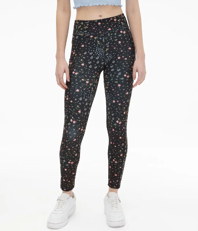 Women's Metallic Tight Trousers in Gold for a Glamorous Party EnsembleAeropostale Women's Floral Flex High-Rise Pocket Leggings