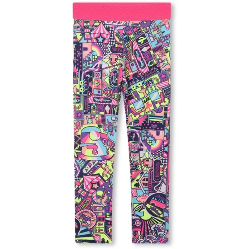 Women's Tight Trousers with Drawstring Waist in Khaki for a Relaxed and Adjustable FitBillieblush Malabar Fluorescent Leggings