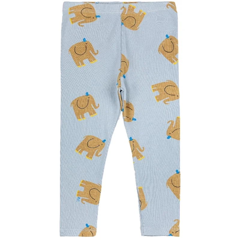 Women's Tight Trousers with Drawstring Waist in Khaki for a Relaxed and Adjustable FitBobo Choses Light Blue The Elephant Leggings AOP