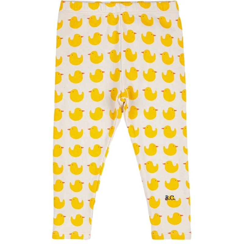 Plus Size Women's Sheer Tight Trousers in Nude for a Subtle and Stylish StatementBobo Choses White Rubber Duck Leggings AOP