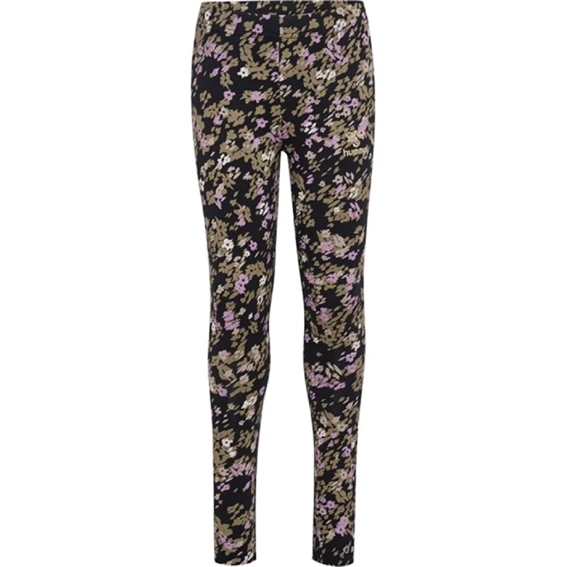 Women's Faux Leather Tight Trousers with Studded Details in Brown for an Edgy StyleHummel Black Elva Leggings