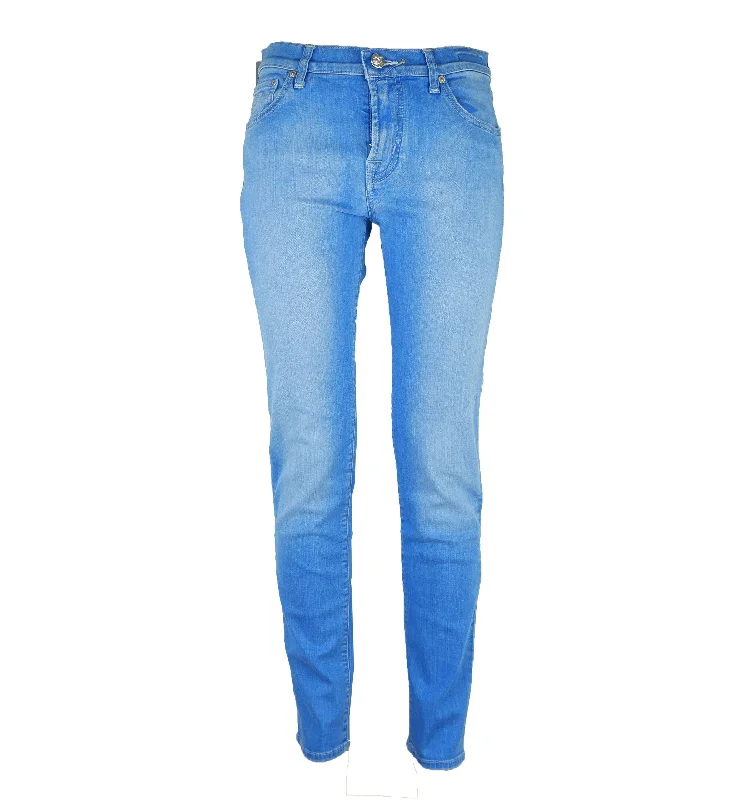 Women's High - Waisted Tight Trousers with Side Slits in Beige for a Trendy LookJacob Cohen Elegant blue Elasticized Women's blue