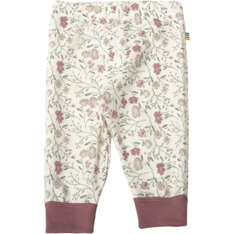 Plus Size Women's Printed Tight Trousers in Floral Patterns for a Spring - Inspired OutfitJoha Uld/Bamboo Off White Leggings