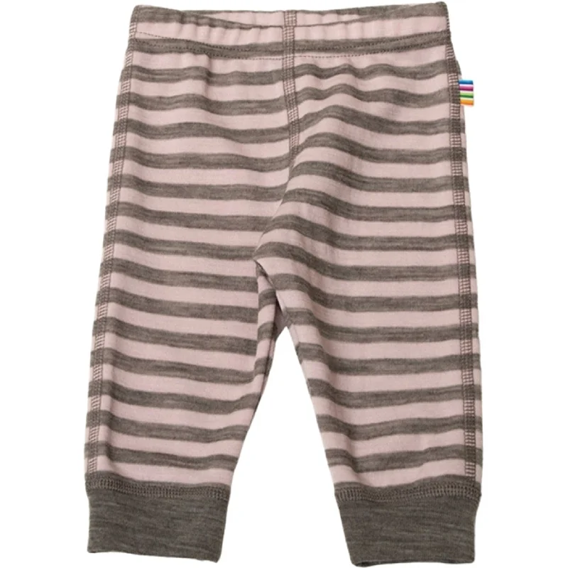 Women's High - Waisted Tight Trousers with Side Slits in Beige for a Trendy LookJoha Wool Pink Stripe Leggings